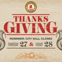 Happy Thanksgiving – Reminder: City Hall Closed